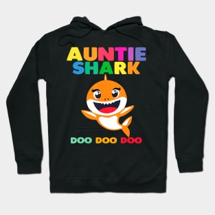 Auntie Of The Shark Birthday Boy Girl Party Family Hoodie